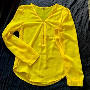 Large chiffon yellow top